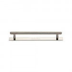 M Marcus Heritage Brass Knurled Design Cabinet Pull with Plate 128mm Centre to Centre